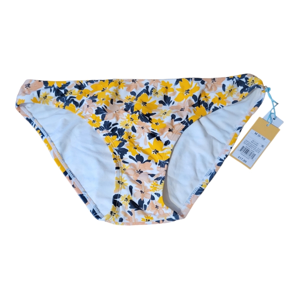 Kona Sol Bikini Bottom Size M Floral Print New Medium Coverage Hipster